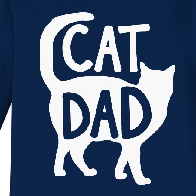 Best Cat Dad Fathers Day Kitty Papa Christmas Baby Long Sleeve Bodysuit