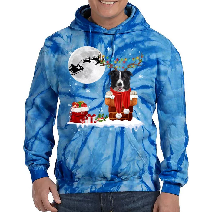 Border Collie Dog Chimney Ugly Christmas Lights Xmas Pajamas Funny Gift Tie Dye Hoodie