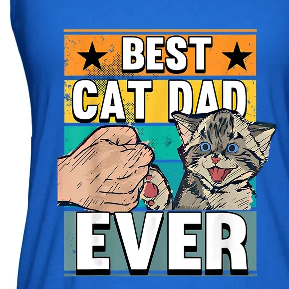 Best Cat Dad Ever Cats Father Fathers Day Cool Gift Ladies Essential Flowy Tank