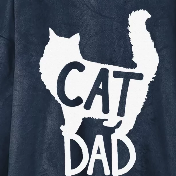 Best Cat Dad Fathers Day Kitty Daddy Papa Christmas Kat Hooded Wearable Blanket