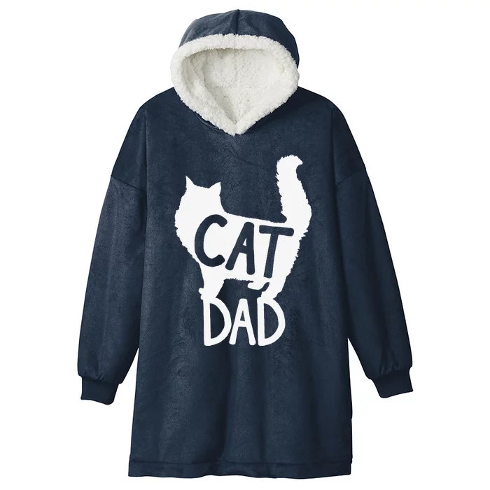 Best Cat Dad Fathers Day Kitty Daddy Papa Christmas Kat Hooded Wearable Blanket