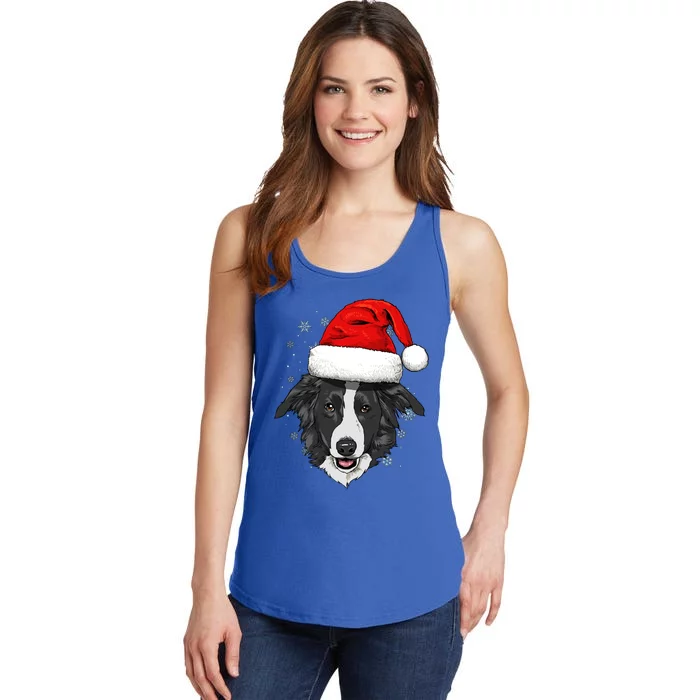 Border Collie Dog Christmas Santa Clause Navidad Xmas Puppy Gift Ladies Essential Tank