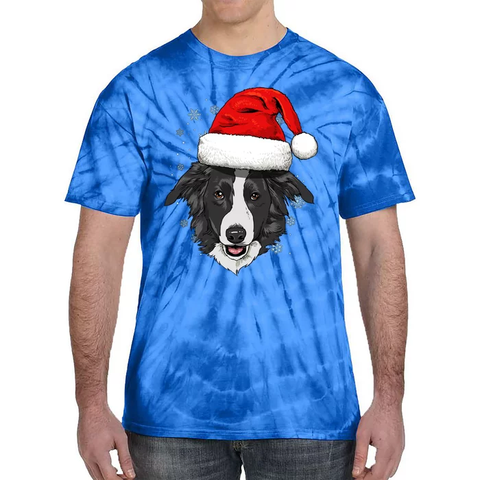 Border Collie Dog Christmas Santa Clause Navidad Xmas Puppy Gift Tie-Dye T-Shirt