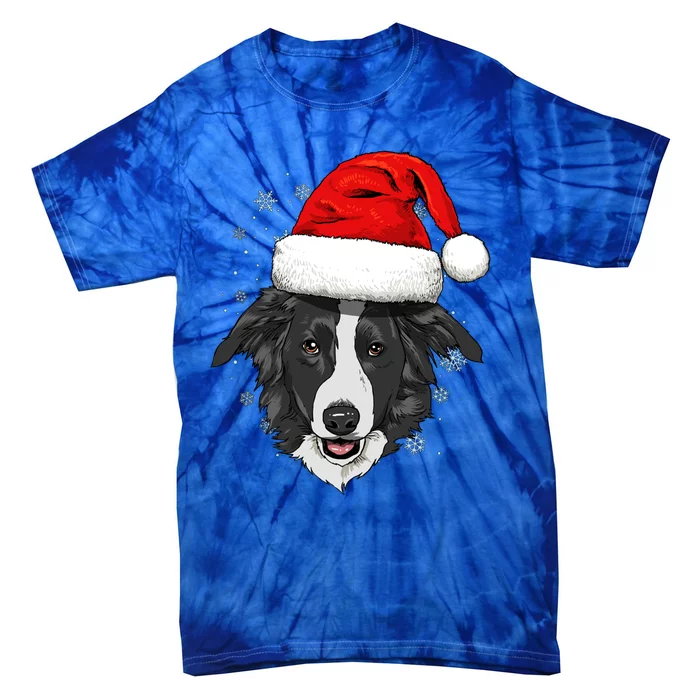 Border Collie Dog Christmas Santa Clause Navidad Xmas Puppy Gift Tie-Dye T-Shirt