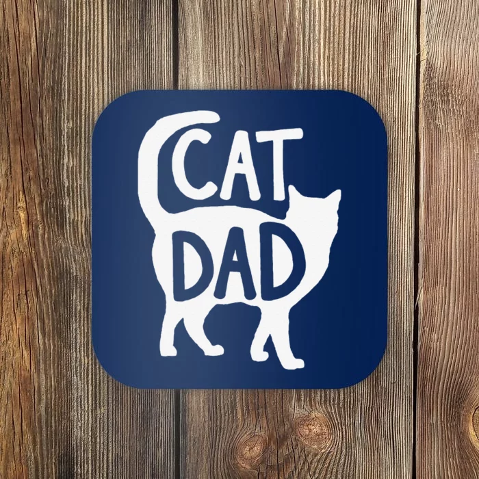 Best Cat Dad Fathers Day Kitty Daddy Papa Christmas Coaster