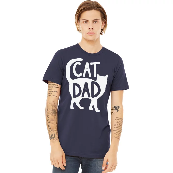 Best Cat Dad Fathers Day Kitty Daddy Papa Christmas Premium T-Shirt