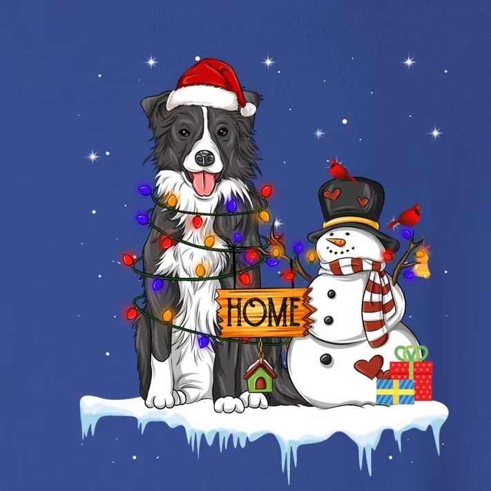 Border Collie Dog Christmas Snow Xmas Lights Pajama Gift Toddler Long Sleeve Shirt