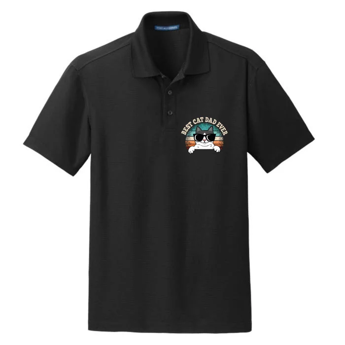 Best Cat Dad Ever Cat Lover Cat Owner Dry Zone Grid Performance Polo