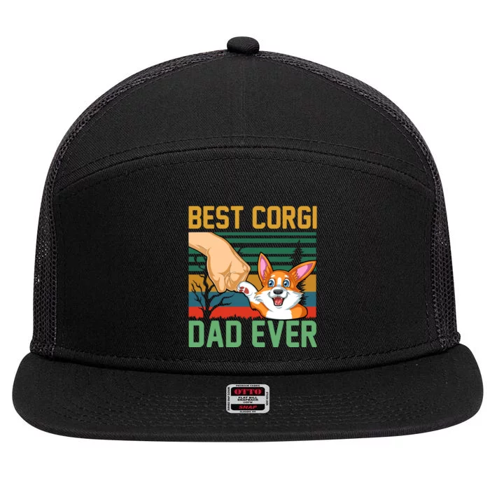 Best Corgi Dad Ever 7 Panel Mesh Trucker Snapback Hat