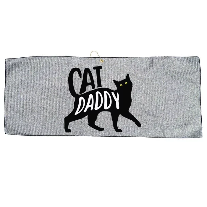 Best Cat Dad Fathers Day Kitty Lover Daddy Papa Christmas Large Microfiber Waffle Golf Towel