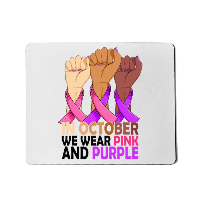 Breast Cancer Domestic Violence Awareness Pink Purple Ribbon Mousepad