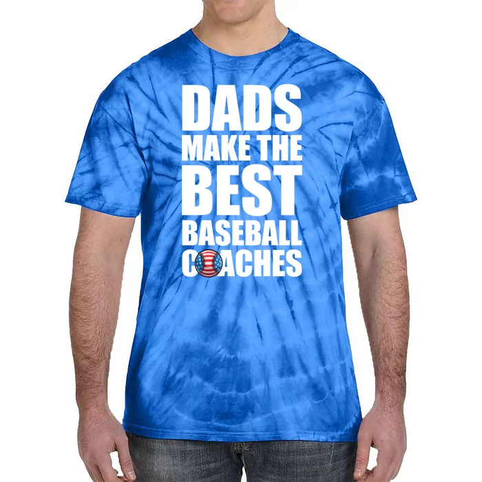 Baseball Coach Dad American Flag Baseball Practice Cool Gift Tie-Dye T-Shirt