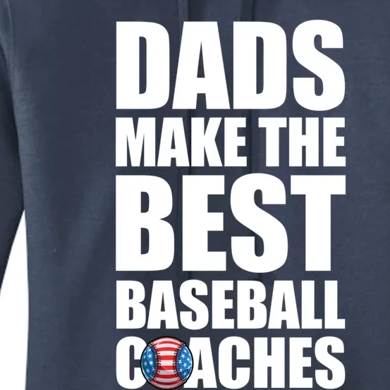 Baseball Coach Dad American Flag Baseball Practice Cool Gift Women's Pullover Hoodie