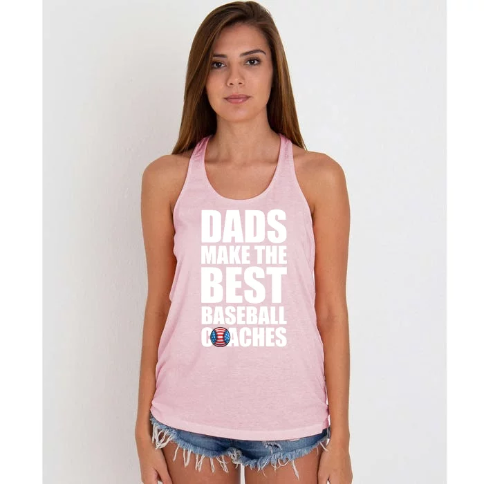 Baseball Coach Dad American Flag Baseball Practice Cool Gift Women's Knotted Racerback Tank