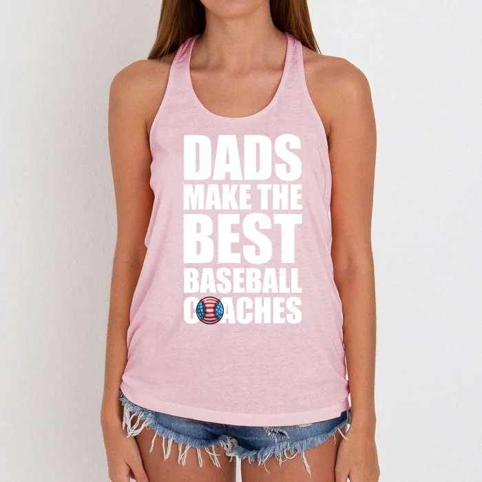 Baseball Coach Dad American Flag Baseball Practice Cool Gift Women's Knotted Racerback Tank