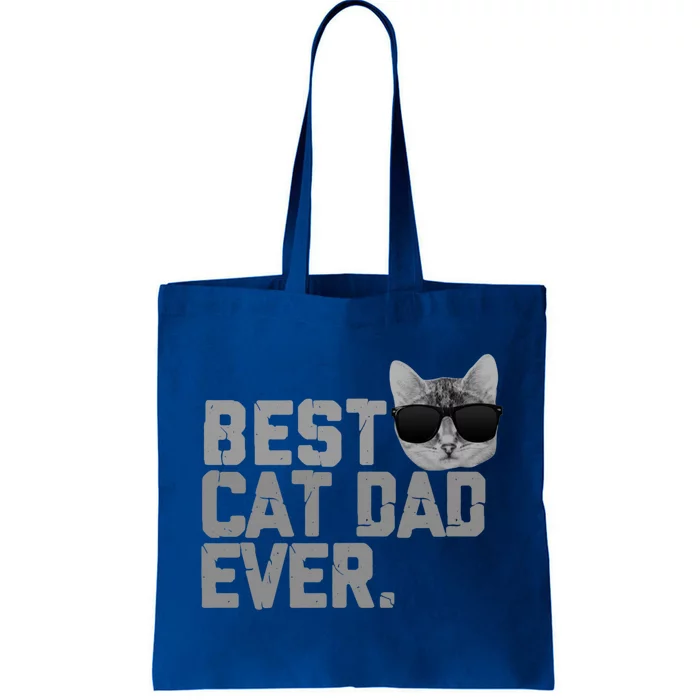 Best Cat Dad Ever Funny Vintage Cat Lover Gift Tote Bag