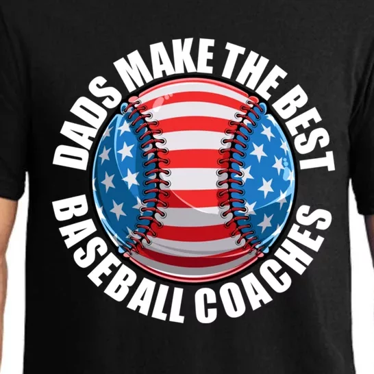 Baseball Coach Dad American Flag Baseball Practice Great Gift Pajama Set