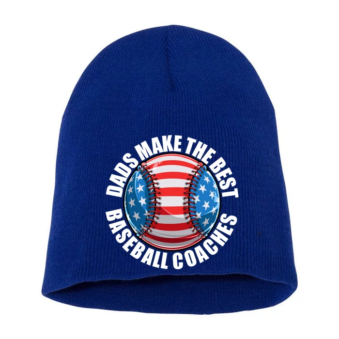 Baseball Coach Dad American Flag Baseball Practice Great Gift Short Acrylic Beanie