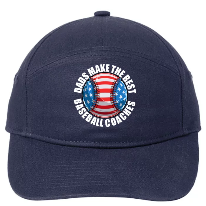 Baseball Coach Dad American Flag Baseball Practice Great Gift 7-Panel Snapback Hat