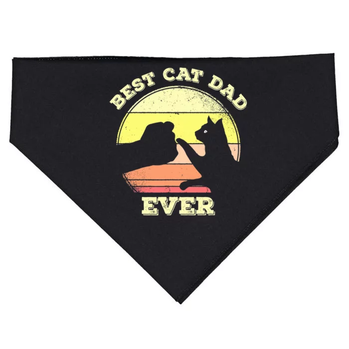 Best Cat Dad Ever Cute Cat Lover Funny USA-Made Doggie Bandana