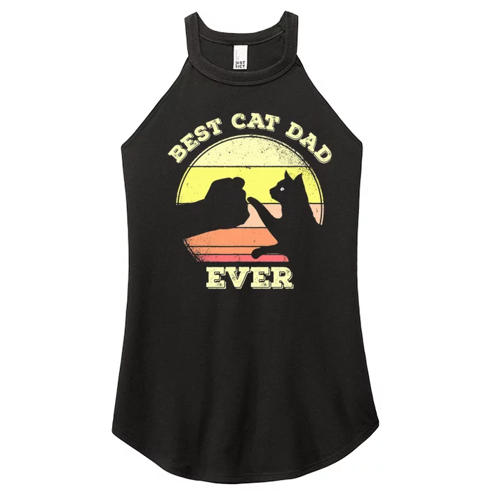 Best Cat Dad Ever Cute Cat Lover Funny Women’s Perfect Tri Rocker Tank