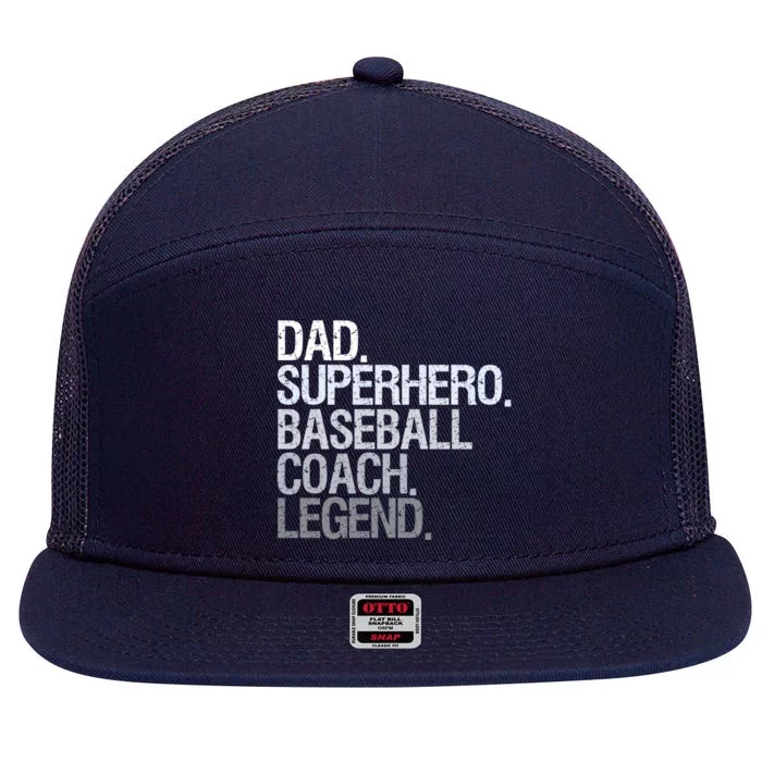 Baseball Coach Dad Funny Gift 7 Panel Mesh Trucker Snapback Hat