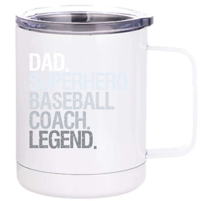 Baseball Coach Dad Funny Gift Front & Back 12oz Stainless Steel Tumbler Cup