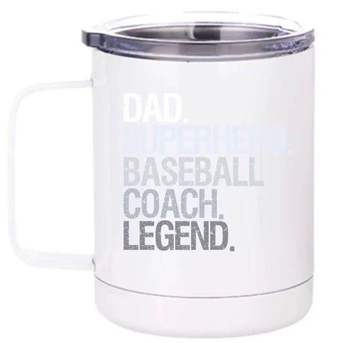 Baseball Coach Dad Funny Gift Front & Back 12oz Stainless Steel Tumbler Cup