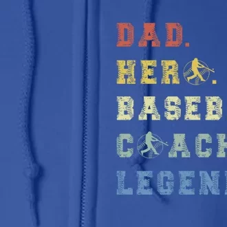 Baseball Coach Dad Gift Full Zip Hoodie