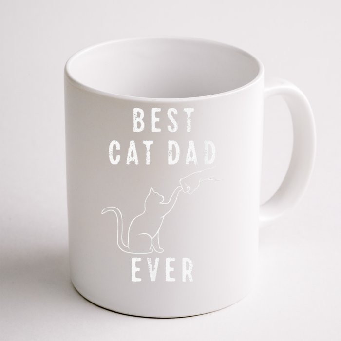 Best Cat Dad Ever Cat Daddy Paw Fist Bump Meow Cat Front & Back Coffee Mug