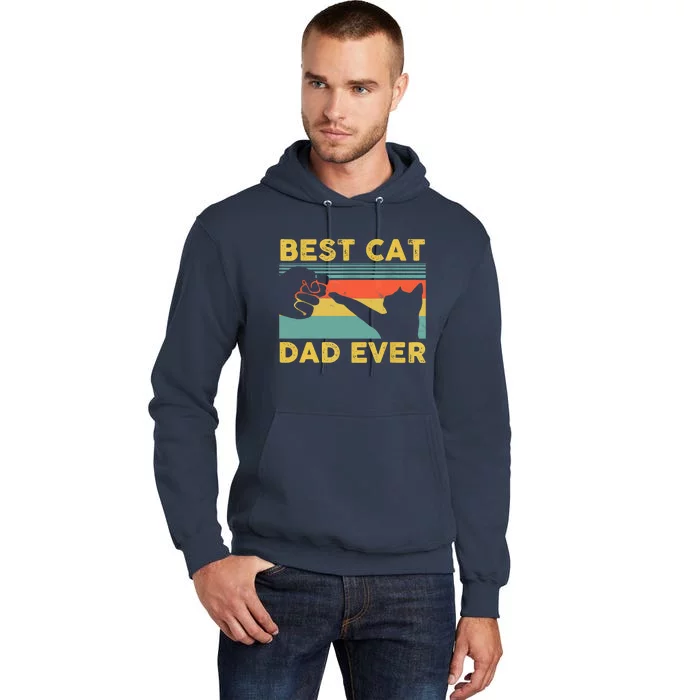 Best Cat Dad Ever Funny Cat Daddy Vintage Fathers Day Tall Hoodie