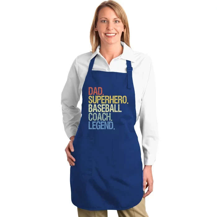 Baseball Coach Dad Cute Gift Full-Length Apron With Pocket