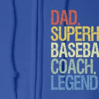 Baseball Coach Dad Cute Gift Full Zip Hoodie