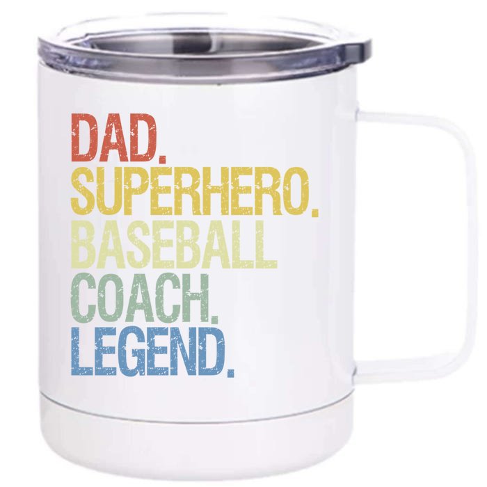 Baseball Coach Dad Cute Gift Front & Back 12oz Stainless Steel Tumbler Cup