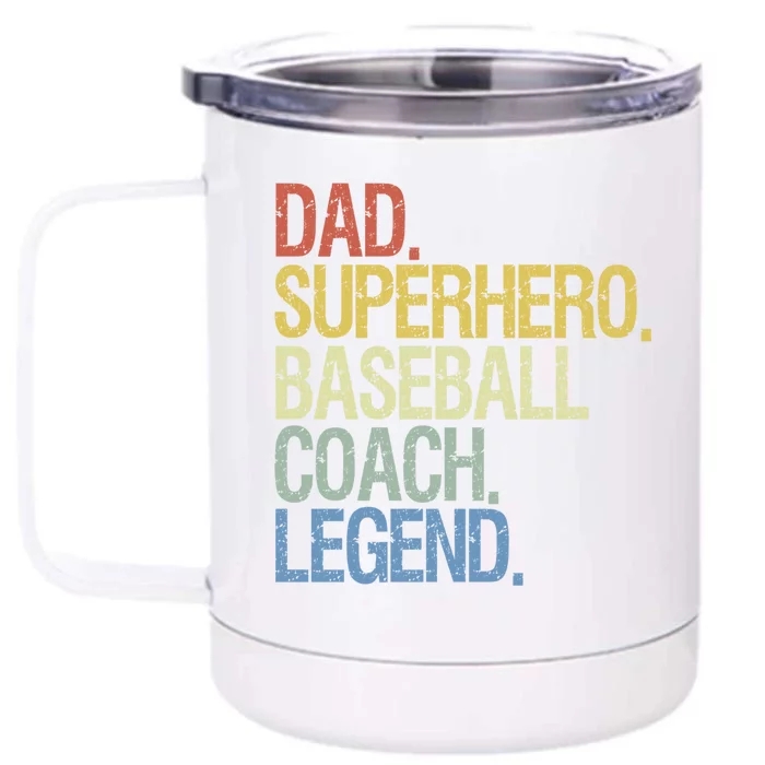 Baseball Coach Dad Cute Gift Front & Back 12oz Stainless Steel Tumbler Cup