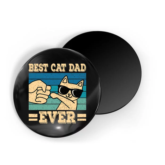 Best Cat Dad Ever Funny Cat Retro Men Magnet