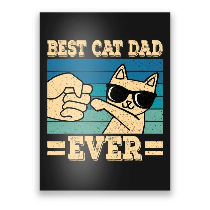 Best Cat Dad Ever Funny Cat Retro Men Poster