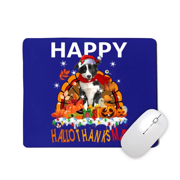 Border Collie Dog Halloween Thanksgiving Xmas Hallothanksmas Gift Mousepad