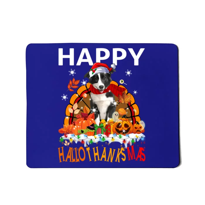 Border Collie Dog Halloween Thanksgiving Xmas Hallothanksmas Gift Mousepad