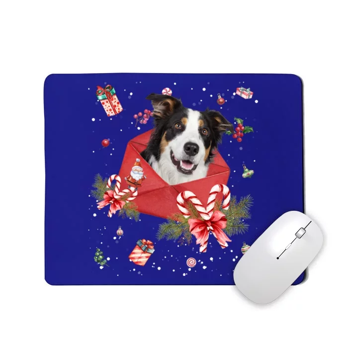 Border Collie Dog In Christmas Card Ornat Pajama Xmas Meaningful Gift Mousepad