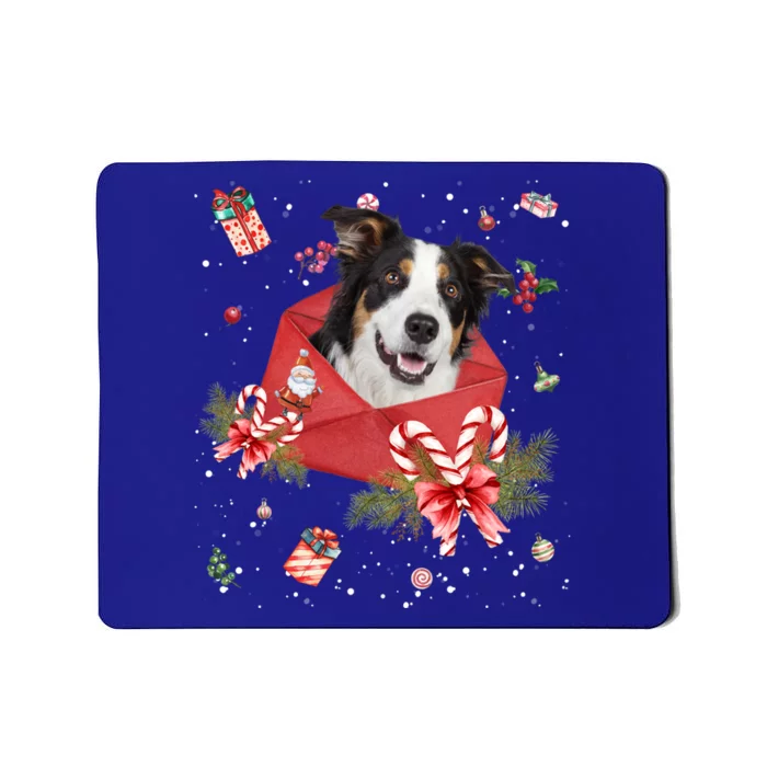 Border Collie Dog In Christmas Card Ornat Pajama Xmas Meaningful Gift Mousepad