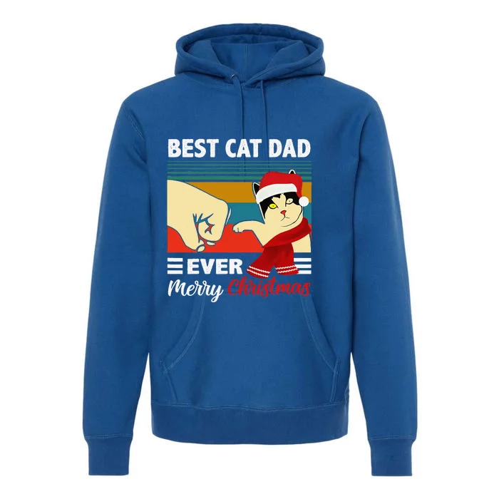 Best Cat Dad Funny Ever Vintage Cats Lover Christmas Premium Hoodie