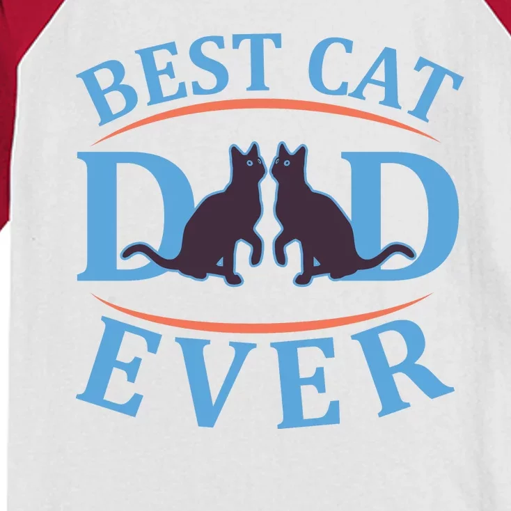 Best Cat Dad Ever Kids Colorblock Raglan Jersey