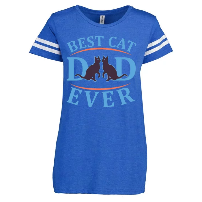 Best Cat Dad Ever Enza Ladies Jersey Football T-Shirt