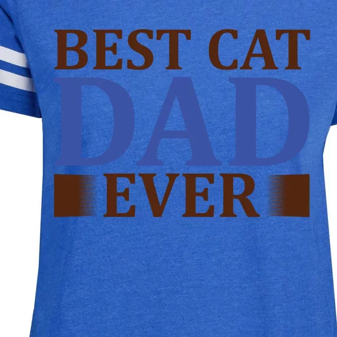 Best Cat Dad Ever Enza Ladies Jersey Football T-Shirt