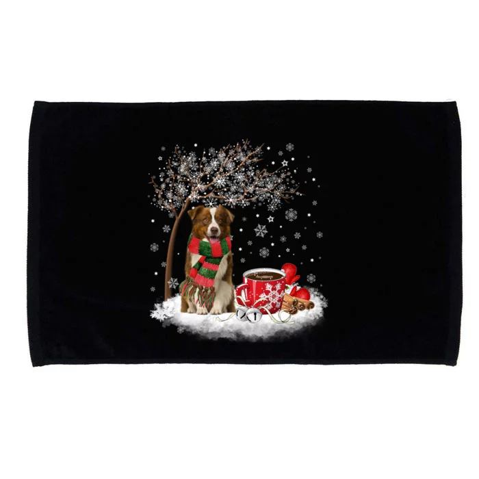 Border Collie Dog In The Snow Christmas Winter Xmas Tree Great Gift Microfiber Hand Towel