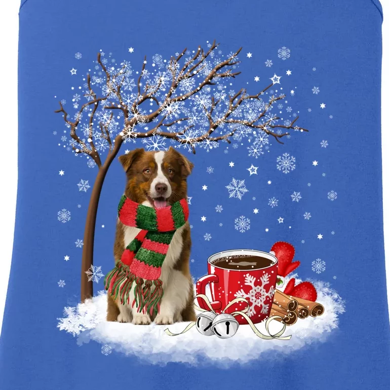 Border Collie Dog In The Snow Christmas Winter Xmas Tree Great Gift Ladies Essential Tank