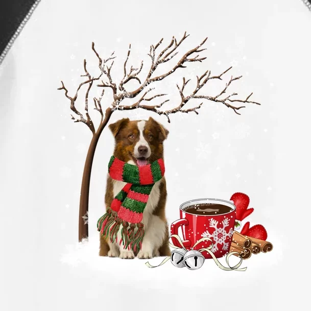 Border Collie Dog In The Snow Christmas Winter Xmas Tree Great Gift Toddler Fine Jersey T-Shirt