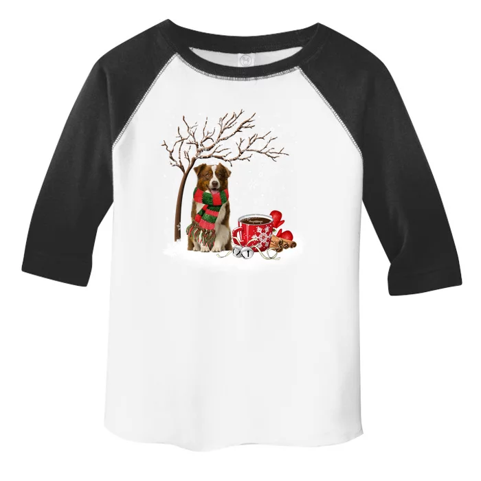 Border Collie Dog In The Snow Christmas Winter Xmas Tree Great Gift Toddler Fine Jersey T-Shirt