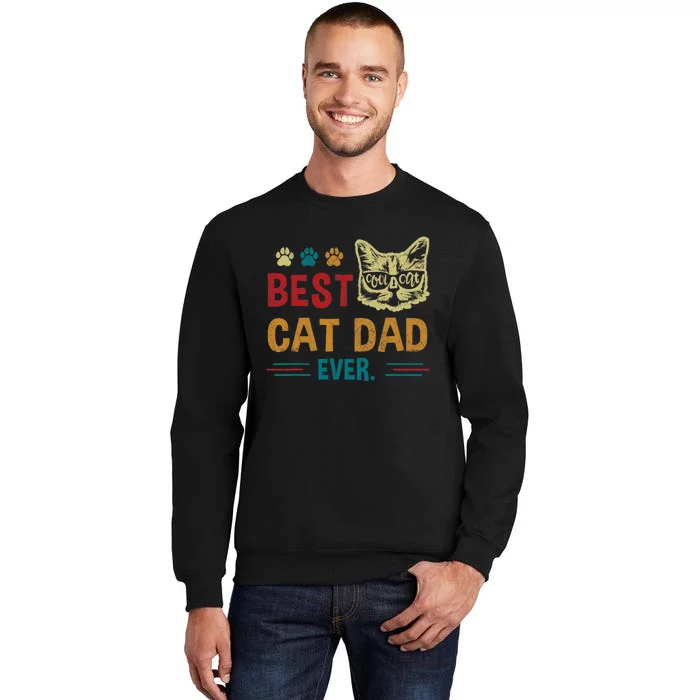 Best Cat Dad Ever Vintage Retro Cat Dad Father Day Sweatshirt